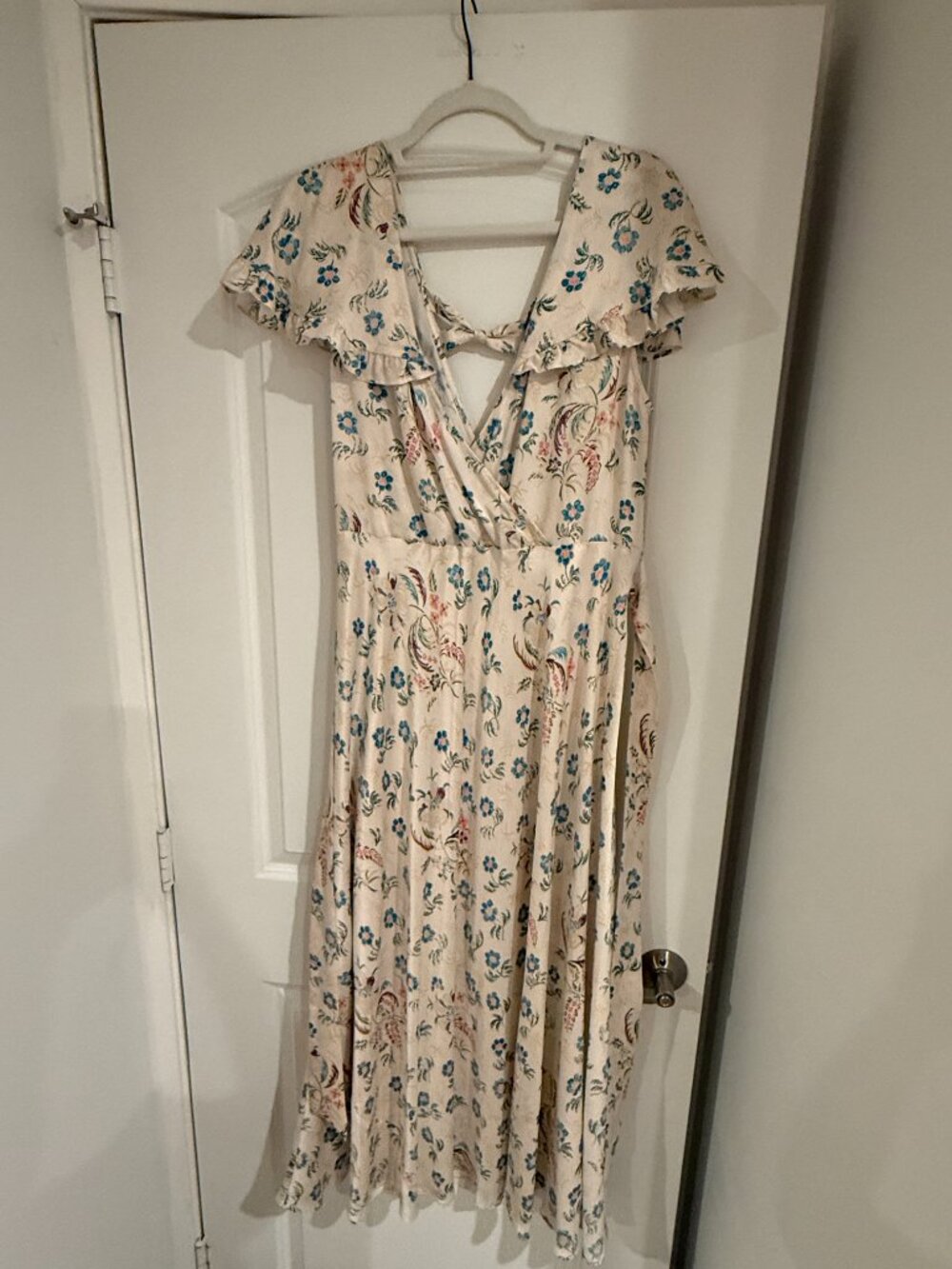 NWT DÔEN Eldora Floral Silk Dress | Ivory Hollyhock Hills | Size XL - Picture 6 of 8